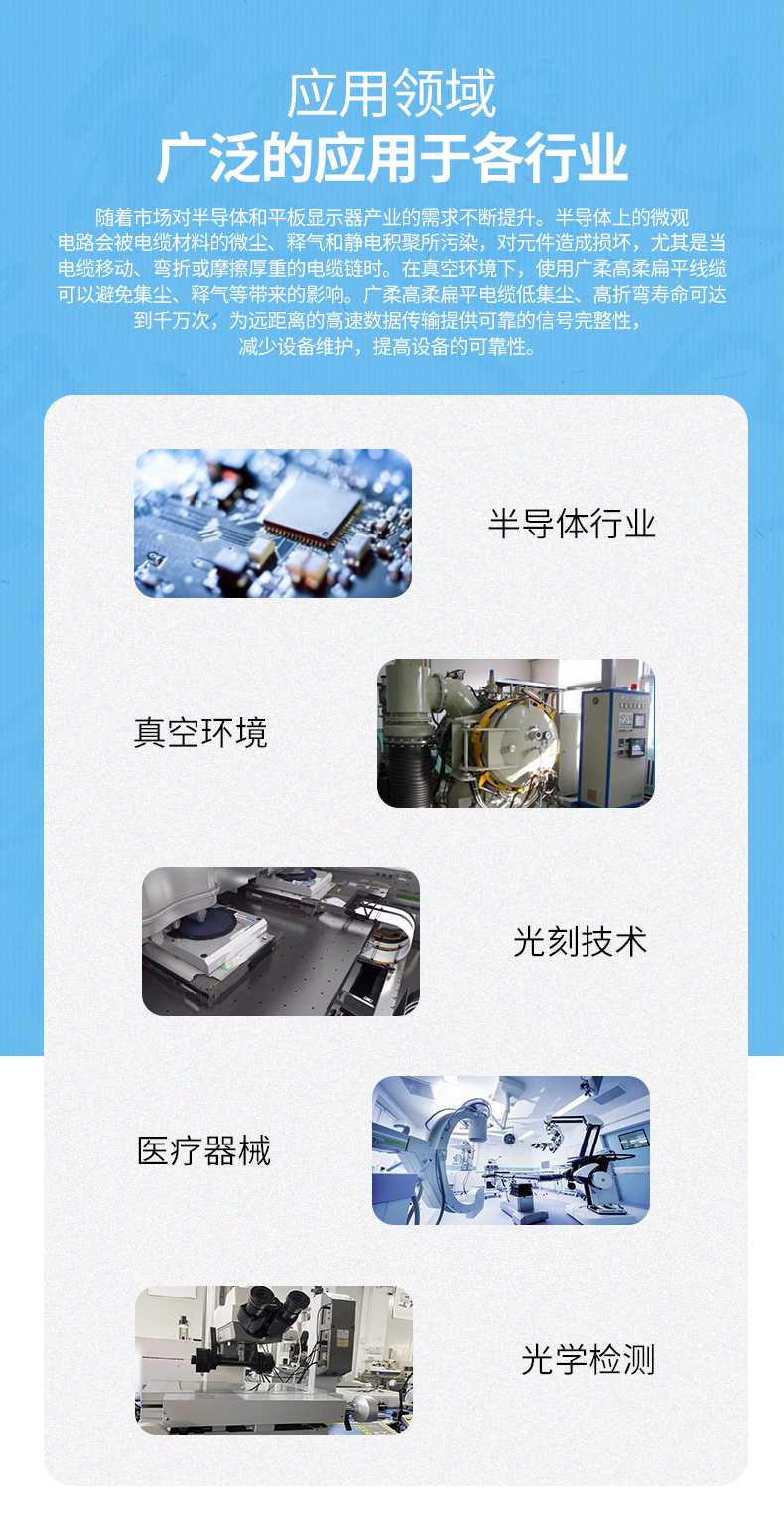 廣柔替代進口光刻機半導體設備FFC扁平電纜的應用領域有哪些